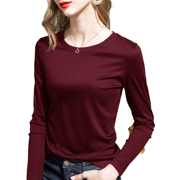 Women's Long Sleeve T-shirt Manufacturer - Slim Fit Anti-Pilling Cotton Compression Custom Tight Digital Print Tee