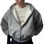 Unisex Hoodie Manufacturer - Custom Double Layer Acid Wash Solid Fleece Baggy Heavyweight Oversized Cropped Top