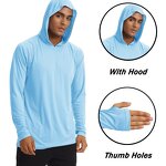 Men's Hooded TShirt Manufacturer - Custom Logo UV Protection Knitted Long Sleeve Quick Dry Eco-Friendly UPF Tee