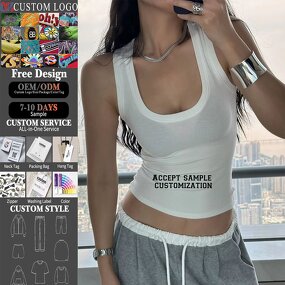 Women's Ribbed Tank Top Manufacturer - Custom Wholesale High Quality Solid Cotton Crop Top for Women