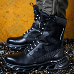Mining Safety Boots Manufacturer - Hot Sale Dust-proof High-top Steel Toe Construction Work Shoes