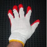 Nitrile Coated Gloves Manufacturer - 13G White Yarn Orange Rubber Custom Logo Nylon Core