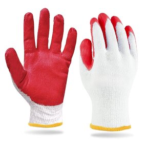 Nitrile Coated Gloves Manufacturer - 13G White Yarn Orange Rubber Custom Logo Nylon Core