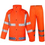 Reflective Raincoat Manufacturer - High Visibility Traffic Patrol Waterproof Workwear Uniform