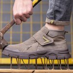 Welding Safety Boots Manufacturer - New Labor Insurance Anti-smashing Stab-proof Cowhide High Temp Shoes