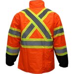 Safety Work Suits Manufacturer - High Visibility Black Bottom Reflective Jacket Pants Detachable Hood