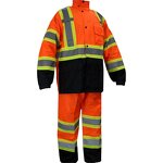 Safety Work Suits Manufacturer - High Visibility Black Bottom Reflective Jacket Pants Detachable Hood