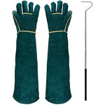 Pet Grooming Gloves Manufacturer - Anti-Bite Leather Safety for Bathing Dog Cat Bird Snake Lizard