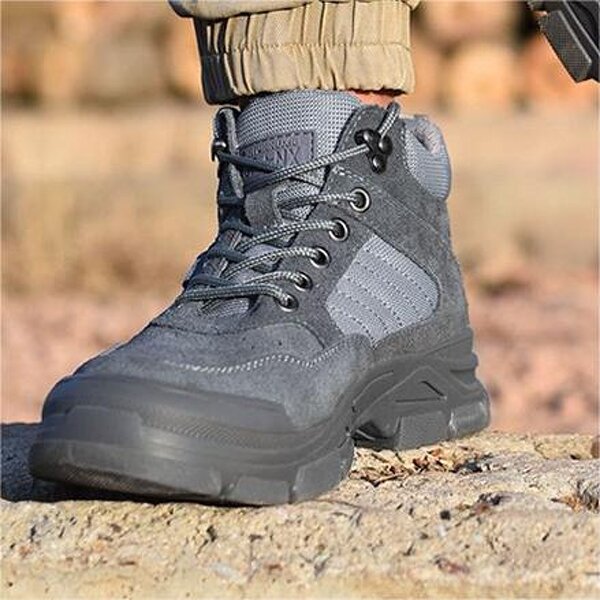 Safety Chelsea Boots Manufacturer - Men's Winter Nubuck Leather Steel Toe Hiking Work Shoes