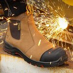 Leather Work Shoes Manufacturer - Men's Steel Toe Waterproof Synthetic Upper Rubber Insole All Seasons