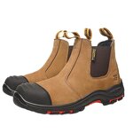 Leather Work Shoes Manufacturer - Men's Steel Toe Waterproof Synthetic Upper Rubber Insole All Seasons