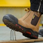 Leather Work Shoes Manufacturer - Men's Steel Toe Waterproof Synthetic Upper Rubber Insole All Seasons