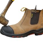 Leather Work Shoes Manufacturer - Men's Steel Toe Waterproof Synthetic Upper Rubber Insole All Seasons