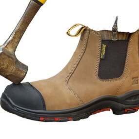 Leather Work Shoes Manufacturer - Men's Steel Toe Waterproof Synthetic Upper Rubber Insole All Seasons