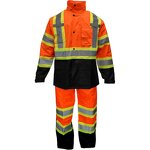 Safety Work Suits Manufacturer - High Visibility Black Bottom Reflective Jacket Pants Detachable Hood