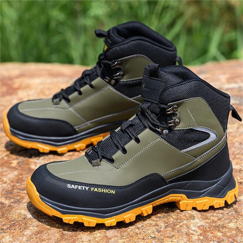 Safety Work Boots Manufacturer - Hot Selling Yellow Waterproof Fashion Men's Construction Shoes