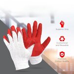 Nitrile Coated Gloves Manufacturer - 13G White Yarn Orange Rubber Custom Logo Nylon Core