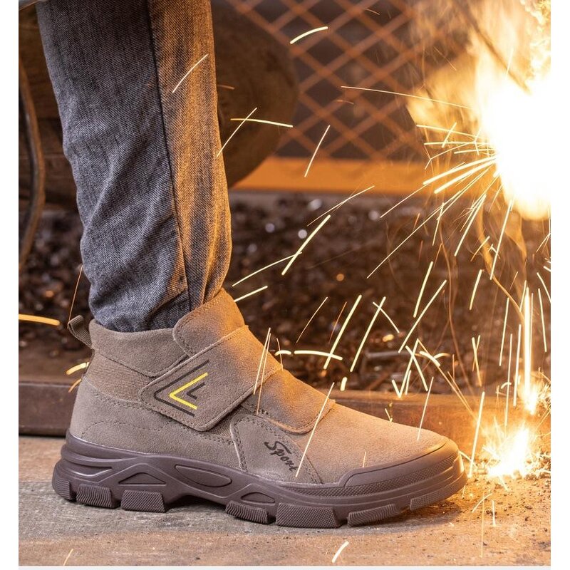 Welding Safety Boots Manufacturer - New Labor Insurance Anti-smashing Stab-proof Cowhide High Temp Shoes