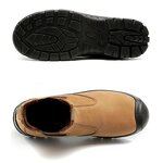 Slip on Safety Shoes Manufacturer - Wholesale Non-Laced Leather Plastic Toe Kevlar Work Boots