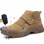 Welding Safety Boots Manufacturer - New Labor Insurance Anti-smashing Stab-proof Cowhide High Temp Shoes