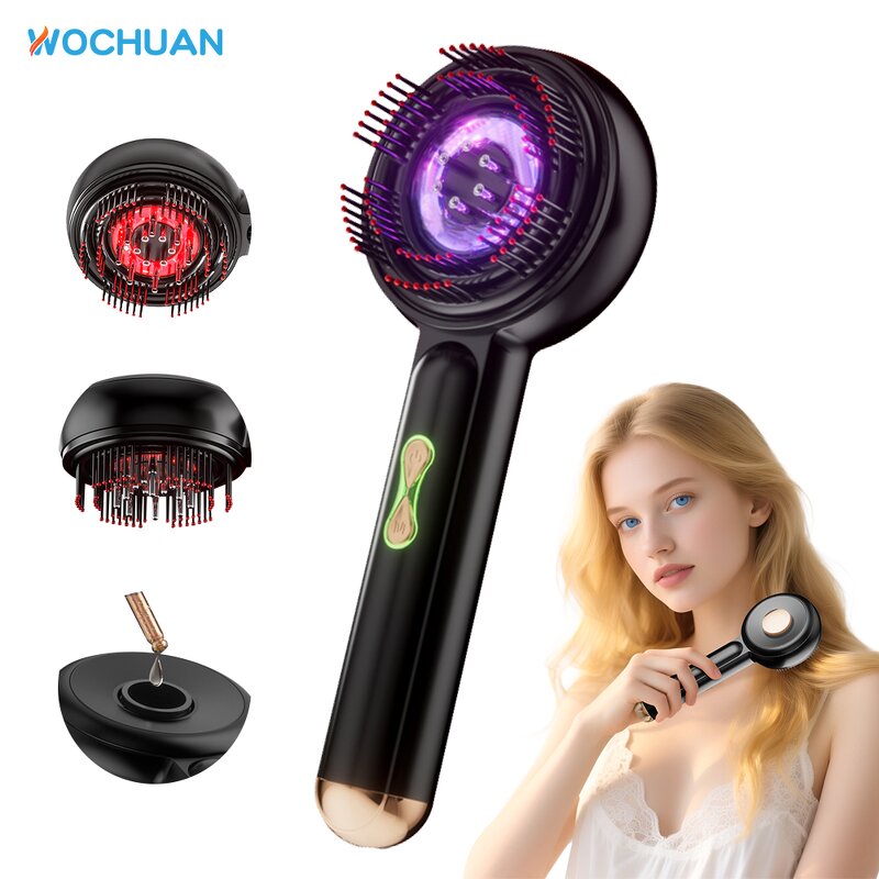 Hair Massager Scalp Manufacturer - 2025 Vibration Blue Red Light Therapy Anti Hair Loss Comb