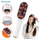 Hair Massage Comb Manufacturer - 2025 Electric Vibration Red Light Therapy Rechargeable Shampoo Comb