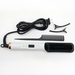 Hair Straightener Brush Manufacturer - Electric PTC Heat 3 in 1 Hair Dryer Curling Flat Iron Comb