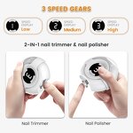 Electric Nail File Manufacturer - 3 Speed Modes Lcd Display Baby Seniors Safety Fingernail Trimmer