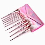 Makeup Brush Set Manufacturer - Hot Sell Fashionable 10pcs Foundation Make up Brushes with Shell Cosmetic Bag