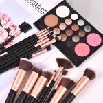 Makeup Brush Manufacturer - Private Label 16 Black Cross-Border Foundation Brush with Logo for Loose Powder Eye Set
