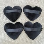 Powder Puff Manufacturer - Custom Logo Soft Natural Cotton Heart Shape Finger Velour with Logo