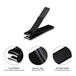 Nail Clippers Set Manufacturer - Black Matte Stainless Steel 3 Pcs Slant Edge Toenail Cutter Gift for Men & Women