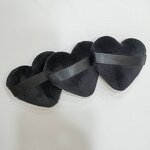 Powder Puff Manufacturer - Custom Logo Soft Natural Cotton Heart Shape Finger Velour with Logo