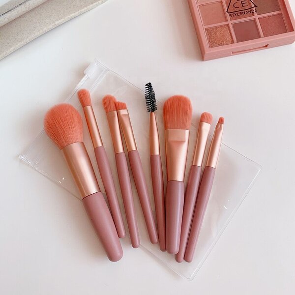 Makeup Brush Set Manufacturer - 2023 Popular Cheap 8pcs MINI Travel Super Soft Portable Full Manufacturer