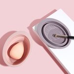 Brush Cleaning Bowl Manufacturer - New Foldable Beauty Cleaning Tools Silicone Makeup Brush Cleaner Pad