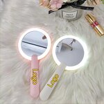Makeup Mirror Manufacturer - OEM Handheld LED Light Wholesale Low MOQ Custom LOGO Plastic Travel Portable