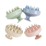 Shampoo Brush Manufacturer - Private Logo Wheat Straw Hair Brush with Soft Silicone Scalp Massager Scalp Care