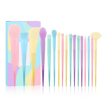 Makeup Brush Set Manufacturer - 17 Pcs Colourful Premium Gift Synthetic Kabuki Foundation Blending Face Powder Blush Rainbow