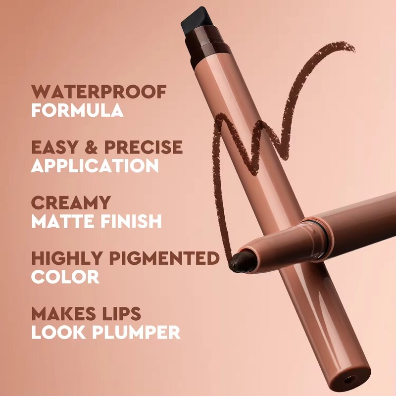 Lip Liner Manufacturer - 9 Colors Double-Ended Matte with Blending Brush Easy-Glide Dual-End Pencil & Smudge