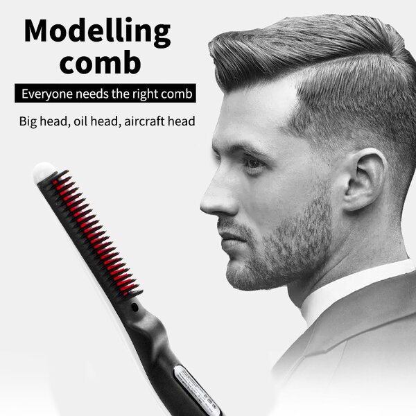 Hair Comb Brush Manufacturer - Multifunctional Quick Beard Straightener Curling Styler for Men