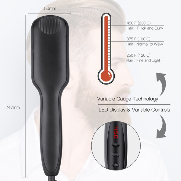 Hair Comb Brush Manufacturer - Multifunctional Beard Straightener Quick Hair Styler for Men
