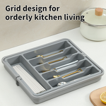 Tableware Storage Box Manufacturer - Plastic Retractable Drawer Knife Fork Chopsticks Spoon Organizer
