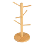 Mug Rack Manufacturer - Bamboo Wood Tree-Shaped Desktop Coffee Mug Storage Kitchen Living Room Organizer