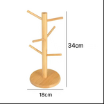 Mug Rack Manufacturer - Bamboo Wood Tree-Shaped Desktop Coffee Mug Storage Kitchen Living Room Organizer