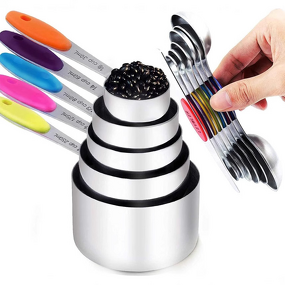 Measuring Cup Spoon Set Manufacturer - 13-Piece Colorful Silicone Handle Scale Baking Kitchen Tool