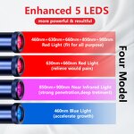Red Light Therapy Pen Manufacturer - New Design Rechargeable 5 LED Handheld Pulse Torch for Body Herpes with US Plug