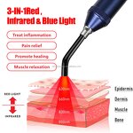 Infrared Light Therapy Wand Manufacturer - 2024 2-in-1 Aluminum for Joint Muscle Knee Blue & Red Pen for Lip Mouth Nose