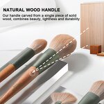 Makeup Brush Set Manufacturer - Professional 10pcs Wooden Handle Soft Synthetic Fiber Face Eye Foundation Blush Tool with Bag