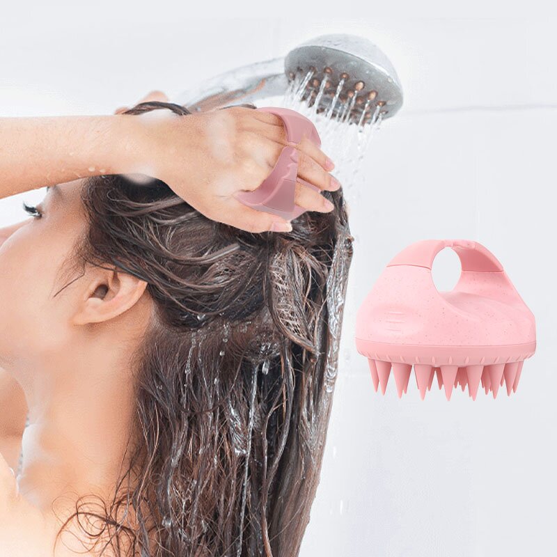 Shampoo Hair Brush Manufacturer - Hot Selling Bath Soft Silicone Women Head Scalp Massager Dandruff Removal Exfoliator Tool