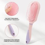 Detangled Hairbrush Manufacturer - Customized Small Paddle Wheat Straw Handle Soft Air Cushion Pain-Free Knots Removing Brush